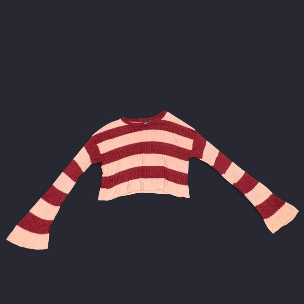 Burgundy&Pink Knit Sweater